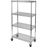 Kleton Wire Shelf Cart, Chrome Plated, 60" x 69" x 24", 800 Lbs. Capacity-Capacity: 800 lbs.