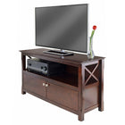 Winsome Xola TV Stand-Behind two doors is 2 sections of storage with each has 19.25"W x 13.58"D x 8.27"H in size.