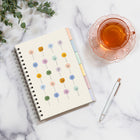 Studio Oh! Dotted Palms Edith Notebook - 9.30" x 6.80" - Assorted Colours-Includes six 32-page tabbed sections