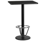 Flash Furniture Laminate 24"W x 30"L Round Base Table, Black (XUBK2430TR18B3F)-Bar height hospitality table