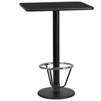 Flash Furniture Laminate 24"W x 30"L Round Base Table, Black (XUBK2430TR18B3F)-Bar height hospitality table