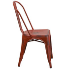 Flash Furniture Distressed Kelly Metal Indoor-Outdoor Stackable Chair - Red-Stacks up to 8 Chairs High