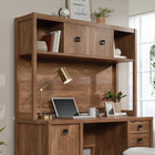Sauder - 429511 Cannery Bridge 60" Desktop Hutch - Sindoori Mango-Hidden storage behind sliding doors for home decor, supplies, and more.