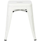 Nicer Furniture Tolix Style Backless Metal Industrial Stack 18" Stool - White - 4 Pack-X-brace support under the seat for stability and durability