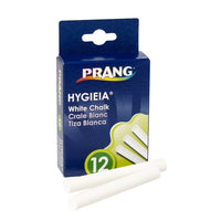 Prang Hygieia Dustless Chalk White, 12 Pack-Round stick 3-1/4” x 3/8” fits most chalk holders.