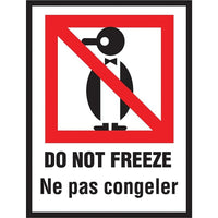 International Safe Handling Label, "Do Not Freeze", Bilingual, 3" x 4", 500 Pack-Dimensions: 3" x 4"
