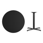 Flash Furniture 36" Round Black Laminate Table Top with 30" x 30" Table Height Base-Black Laminate Top