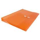 JAM Paper Plastic Envelopes with Button and String Tie Closure, Legal Booklet, 9.75 x 14.5, Orange Poly, 12 Pack (219B1OR)-Opening: Booklet
