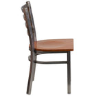 Flash Furniture HERCULES Series Clear Coated Ladder Back Metal Restaurant Chair - Cherry Wood Seat-Ladder Back Design