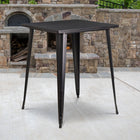 Flash Furniture 31.5" Square Black-Antique Gold Metal Indoor-Outdoor Bar Height Table-Top Size: 31.5" Square