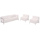 Flash Furniture HERCULES Imagination Melrose LeatherSoft Sofa & Chair Set - White-Contemporary Reception Set