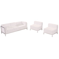 Flash Furniture HERCULES Imagination Melrose LeatherSoft Sofa & Chair Set - White-Contemporary Reception Set
