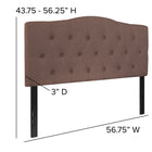Flash Furniture Cambridge Tufted Upholstered Full Size Headboard - Camel Fabric-Black Metal Stands with Adjustable Bed Rail Slots