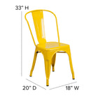 Flash Furniture – Chaise empilable d’intérieur et d’extérieur, métal, jaune fini poudré (CH31230YL)-Le renfort transversal sous le siège offre une stabilité supplémentaire