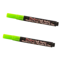Marvy Uchida Fine-Point Liquid Chalk Markers - Erasable - Dustless - Lime Green - 2 Pack-Colour: Lime Green