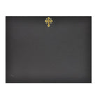 St. James Presentation Holders/Cards with Gold Foil Crucifix, 80lb Black Linen, 25 Pack-Notched for 8-1/2" x 11" certificates
