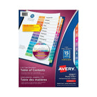 Avery Ready Index Table of Content Dividers for Laser and Inkjet Printers - 15 Tabs - 6 sets - Multi-colour - (11197)-Easy to customize with free templates and designs using Design & Print Online Software 