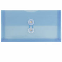 JAM Paper Plastic Envelopes with Button and String Tie Closure #10 Business Booklet - 5.25" x 10" - Blue - 12 Pack -Colour: Blue 