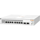 HP JL681A#AC3 Aruba Instant On 1930 8-Port Gigabit PoE+ Compliant Managed Switch with SFP White-(8) RJ-45 autosensing 10/100/1000 Class 4 PoE ports; (2) SFP 1000 Mbps ports (min=0  max=2 SFP Transceivers)