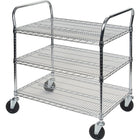 Kleton Wire Mesh Utility Cart, Chrome Plated, 48" x 45" x 18", 800 Lbs. Capacity-Capacity: 800 lbs.