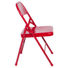 Flash Furniture HERCULES Series Triple Braced & Double Hinged Metal Folding Chair - Red-Triple Braced and Double Hinged Frame