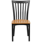 Flash Furniture HERCULES Series Black School House Back Metal Restaurant Chair - Natural Wood Seat-Metal Chair