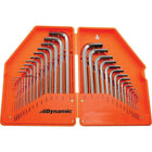 Dynamic Tools 30 Piece SAE & Metric Hex Key Set, .028" - 3/8" & .7mm - 10mm-Contains: Regular Metric: 0.7, 0.9, 1.3, 1.5, 2, 2.5, 3, 4, 4.5, 5, 5.5, 6, 7, 8, 10mm, Long SAE: 0.028", 0.035", 0.05", 1/16", 5/64", 3/32", 7/64", 1/8", 9/64", 5/32", 3/16", 7/32", 1/4", 5/16", 3/8"