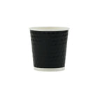 Tannex Double Wall Paper Hot Cups - 4oz - Black - 200 Pack-Serve your hot and cold beverages with confidence