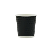 Tannex Double Wall Paper Hot Cups - 4oz - Black - 200 Pack-Serve your hot and cold beverages with confidence