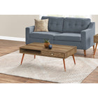 Monarch Specialties 2836 Coffee Table - Walnut Mid-Century With A Drawer-Product dimensions: 15.5" H x 43.5" W x 23.25" D