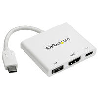 StarTech USB-C to 4K HDMI Multifunction Adapter with Power Delivery and USB-A Port, White (CDP2HDUACPW)-Add an additional display with this UHD 4K capable USB-C video adapter