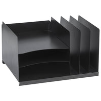 Merangue Metal Vertical/Horizontal File Organizer - 6 Compartments - Black-File organizer with 3 horizontal and 3 vertical compartments to organize various files, papers, and documents