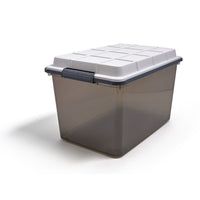 TRU RED 64.7 L Water and Dust Resistant Storage Tote with Locking Lid-Weather-resistant locking lid storage is great for organizing the home and office