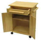 Winsome Kitchen Cart with One Drawer, cabinet, Natural-Compact rolling storage cart offers multi-use workspace for kitchens