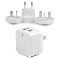 StarTech Dual-Port USB Wall Charger, International Travel, 17W/3.4A, White-Plug in and charge your devices almost anywhere in the world