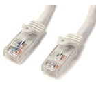 StarTech Cat6 Patch Cable with Snagless RJ45 Connectors, 50 Ft, White-50-micron gold connectors ensure optimum conductivity while eliminating network signal loss due to oxidation or corrosion
