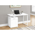 Monarch Specialties 7760 48" Computer Desk - White Left Or Right Facing-The storage unit can be installed on the left or right side as desired; Finished on all sides for flexible placement anywhere in a home office