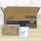 Scott High-Capacity Jumbo Roll Toilet Paper - 2-Ply - Non-perforated - Compact Case for Easy Storage - White - 4 Pack-Compact case for easy storage