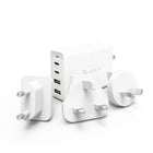 Adam Elements OMNIA 100W Multiport Super Charging Kit Charger - USB-C & USB-A Ports - White-Plug and play