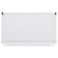 JAM Paper Plastic 3 Hole Punch Binder Envelopes, Zip Closure, 6" x 9.5", Clear, 24 Pack (235731329b)-Plastic binder envelope