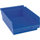 Akro-Mils Plastic Shelf Bins, 8-3/8" W x 4" H x 11-5/8" D, Blue, 15 Lbs. Capacity - 12 Pack-Capacity: 15 lbs.