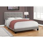Monarch Specialties 5920Q Queen Size Bed - Grey Linen-The perfect addition to any bedroom in your small home, apartment or condo