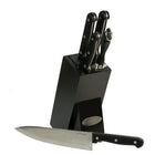 Oceanstar KS1200 Contemporary 6-Piece Knife Set with Block, Elegant Black-Stainless steel blade goes through handle with full tang construction for strength.