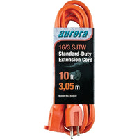 Aurora Tools Indoor/Outdoor Extension Cords, Standard-Duty, 10'-Designed for light industrial, contractor and home use