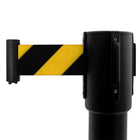 Wamaco Stanchion Post with 16 po Retractable Belt - Black/Yellow-Stanchion for Crowd Control