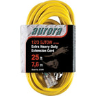 Aurora Tools Outdoor Vinyl Extension Cords with Light Indicator, Single Tap, Extra Heavy-Duty, 25'-Designed for industrial and contractor use