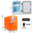 Coca-Cola Fanta Portable 6 Can Thermoelectric Mini Fridge Cooler/Warmer - 4 L / 4.2 qt-Keeps items cool to 32 degreeF (18 degreeC) below room temperature