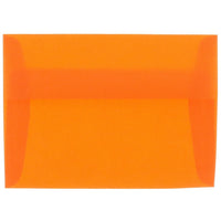 JAM Paper A6 Invitation Envelopes, 4.75 x 6.5, Orange Translucent Vellum, 250 Pack (PACV669H)-Orange translucent envelope