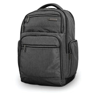 Samsonite Modern Utility Double Shot Backpack 15.6", Charcoal Heather-Charcoal heather, two-tone ripstop polyester with water-resistent PU bottom