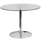 Flash Furniture 39.25" Round Glass Table with 29"H Chrome Base-Cocktail Table